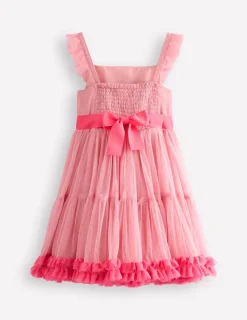 Dresses-Boden Ruffle Hem Tulle Dress-Vintage Pink VintagePink
