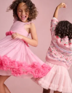 Dresses-Boden Ruffle Hem Tulle Dress-Vintage Pink VintagePink