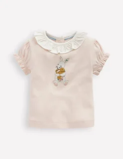 Tops & Bodysuits-Boden Ruffle Neck T-Shirt-Chalk Pink ChalkPink