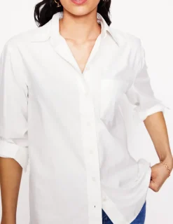 Shirts | Tops & Blouses-Boden Sadie Relaxed Cotton Shirt-White Oxford WhiteOxford
