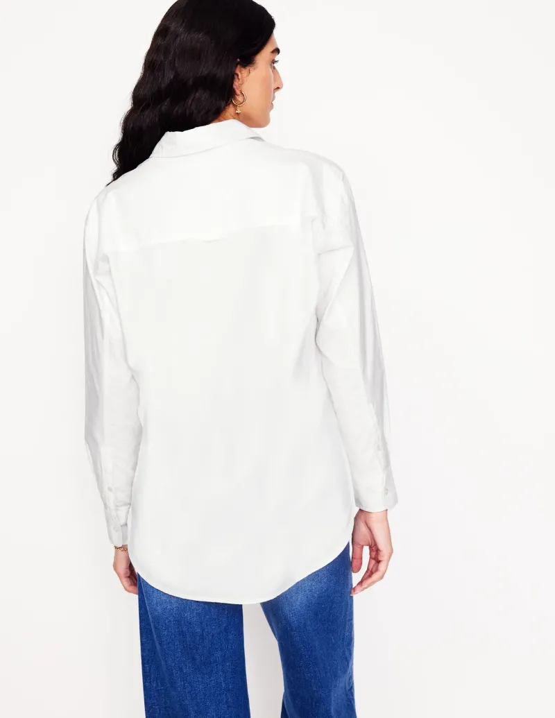 Shirts | Tops & Blouses-Boden Sadie Relaxed Cotton Shirt-White Oxford WhiteOxford