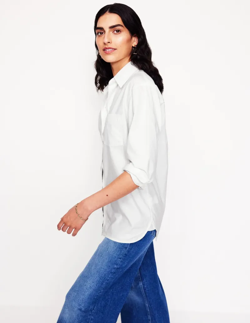 Shirts | Tops & Blouses-Boden Sadie Relaxed Cotton Shirt-White Oxford WhiteOxford