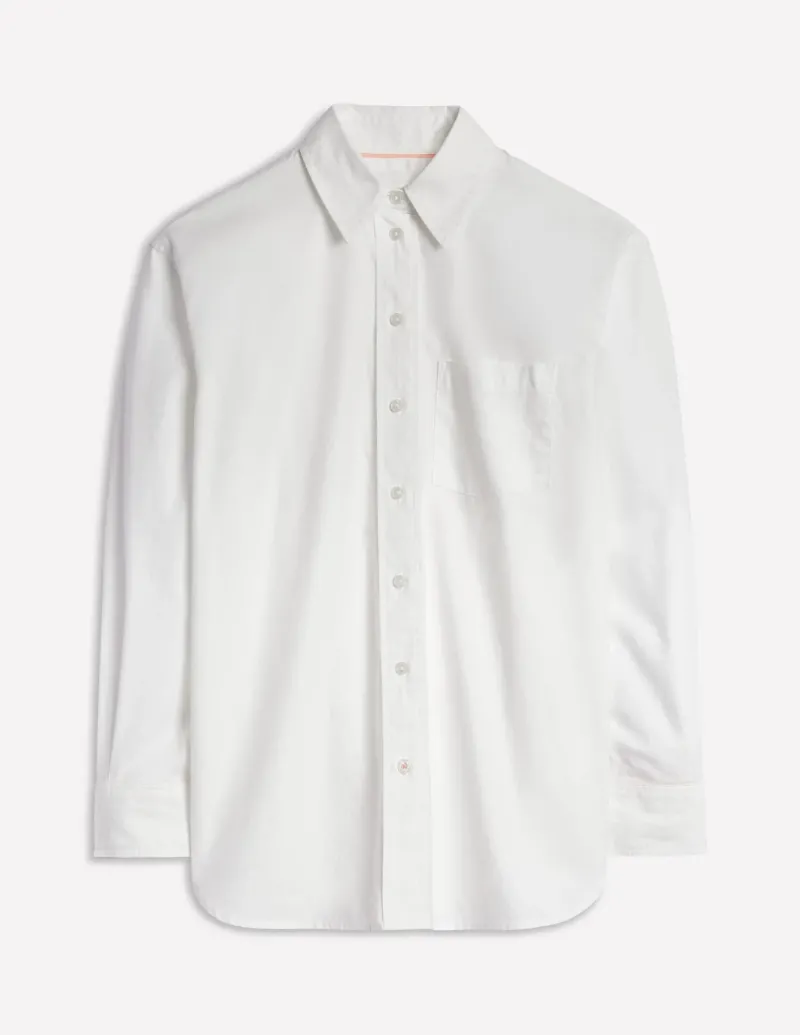 Shirts | Tops & Blouses-Boden Sadie Relaxed Cotton Shirt-White Oxford WhiteOxford