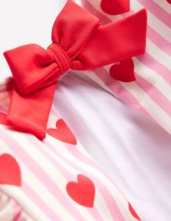 Swimwear & Beachwear-Boden Sandy Puff Sleeve Swimsuit-Bubblegum Pink Heart Stripe BubblegumPinkHeartStripe