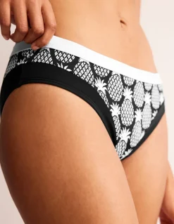 Swimwear-Boden Santorini Bikini Bottoms-Black, Pineapple Geo Black,PineappleGeo