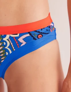 Swimwear-Boden Santorini Bikini Bottoms-Blue, Foliage Paisley Blue,FoliagePaisley