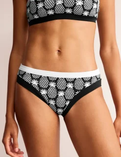Swimwear-Boden Santorini Bikini Bottoms-Black, Pineapple Geo Black,PineappleGeo