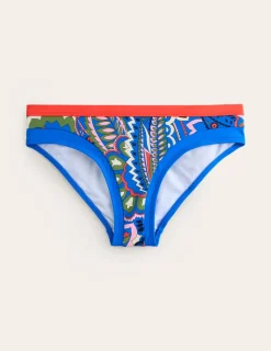 Swimwear-Boden Santorini Bikini Bottoms-Blue, Foliage Paisley Blue,FoliagePaisley