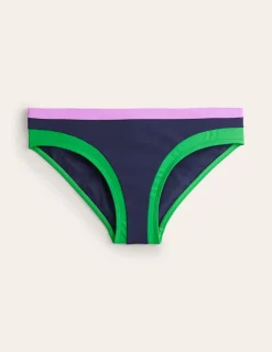 Swimwear-Boden Santorini Bikini Bottoms-Navy/ Green Colourblock Navy/GreenColourblock
