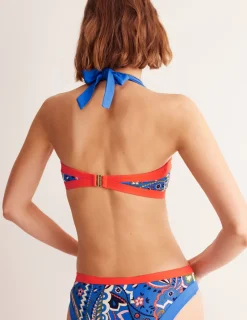 Swimwear-Boden Santorini Bikini Top-Blue, Foliage Paisley Blue,FoliagePaisley