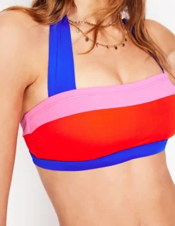 Swimwear-Boden Santorini Bikini Top-Fire Red Colourblock FireRedColourblock