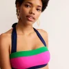 Swimwear-Boden Santorini Bikini Top-Super Pink Colourblock SuperPinkColourblock
