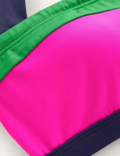Swimwear-Boden Santorini Bikini Top-Super Pink Colourblock SuperPinkColourblock