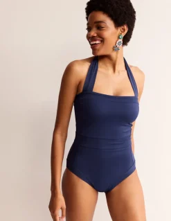 Swimwear-Boden Santorini Halterneck Swimsuit-French Navy FrenchNavy
