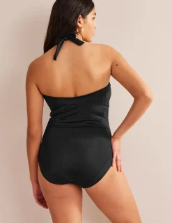 Swimwear-Boden Santorini Halterneck Swimsuit- Black