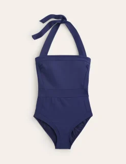 Swimwear-Boden Santorini Halterneck Swimsuit-French Navy FrenchNavy