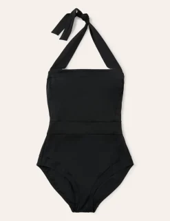 Swimwear-Boden Santorini Halterneck Swimsuit- Black