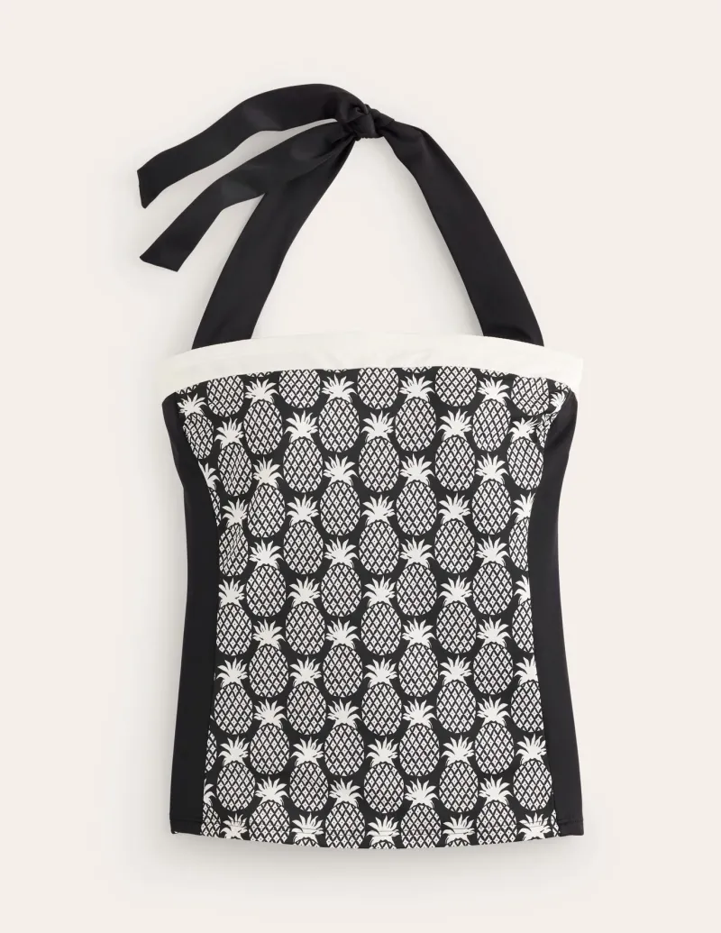 Swimwear-Boden Santorini Tankini Top-Black, Pineapple Geo Black,PineappleGeo
