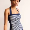 Swimwear-Boden Santorini Tankini Top-French Navy, Ivory Stripe FrenchNavy,IvoryStripe