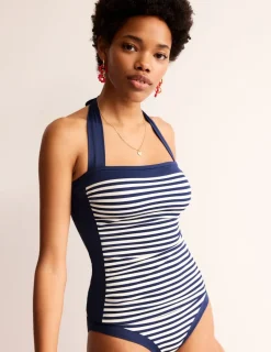 Swimwear-Boden Santorini Tankini Top-French Navy, Ivory Stripe FrenchNavy,IvoryStripe