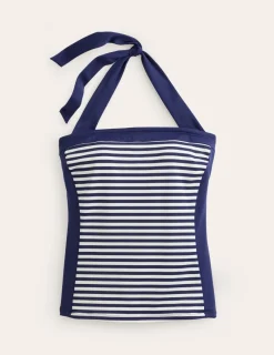 Swimwear-Boden Santorini Tankini Top-French Navy, Ivory Stripe FrenchNavy,IvoryStripe