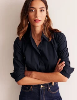 Tops & Blouses | Shirts-Boden Saskia Stretch Cotton Shirt- Navy