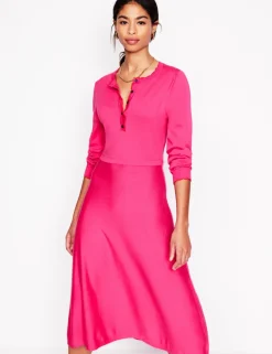 Dresses & Jumpsuits | Short-Boden Scallop Henley Knitted Dress-Pink Peony PinkPeony