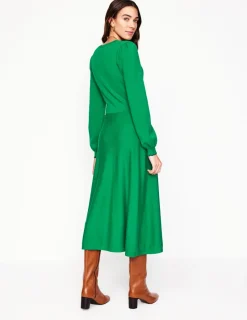 Dresses & Jumpsuits | Short-Boden Scallop Henley Knitted Dress-Rich Emerald RichEmerald