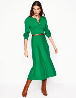 Dresses & Jumpsuits | Short-Boden Scallop Henley Knitted Dress-Rich Emerald RichEmerald