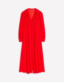 Dresses & Jumpsuits | Midi-Boden Scalloped Collar Tea Dress-Poppy Red PoppyRed