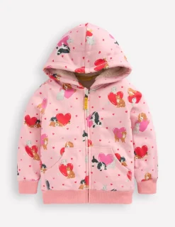 Sweatshirts & Hoodies | Tops & T-Shirts-Boden Shaggy-lined Hoodie-Chalk Pink Valentines Pets ChalkPinkValentinesPets