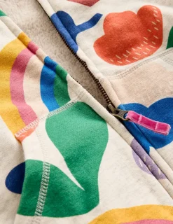 Tops & T-Shirts | Sweatshirts & Hoodies-Boden Shaggy-lined Hoodie-Oatmeal Marl Rainbow Collage OatmealMarlRainbowCollage