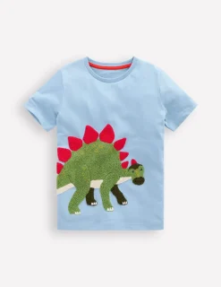 Tops, T-Shirts & Polos-Boden Short Sleeve Bouclé T-shirt-Glacier Blue Dino GlacierBlueDino