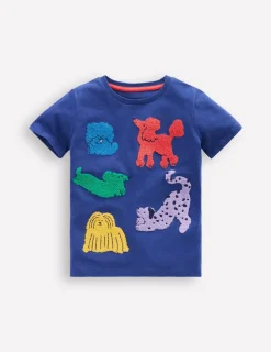 Tops, T-Shirts & Polos-Boden Short Sleeve Bouclé T-shirt-Starboard Blue Dogs StarboardBlueDogs