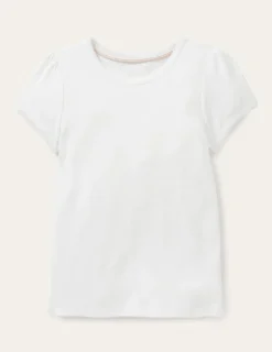 Tops & T-Shirts-Boden Short Sleeve Pointelle Top- White