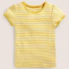 Tops & T-Shirts-Boden Short Sleeve Pointelle Top-Daffodil Yellow/Soft Ivory DaffodilYellow/SoftIvory