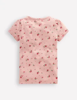 Tops & T-Shirts-Boden Short Sleeve Pointelle Top-Chalk Pink Rosebud ChalkPinkRosebud