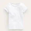 Tops & T-Shirts-Boden Short Sleeve Ribbed T-Shirt- White