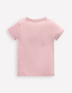 Tops & T-Shirts-Boden Short Sleeve Ribbed T-Shirt-French Pink FrenchPink