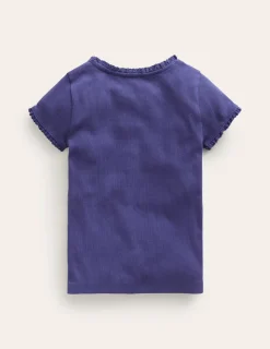 Tops & T-Shirts-Boden Short Sleeve Ribbed T-Shirt-Starboard Blue StarboardBlue
