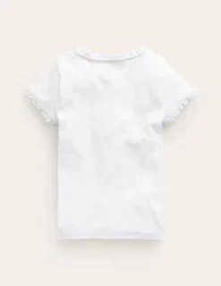 Tops & T-Shirts-Boden Short Sleeve Ribbed T-Shirt- White