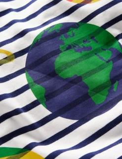 Tops, T-Shirts & Polos-Boden Short Sleeve Riso T-Shirt-Starboard Blue/ Ivory Space StarboardBlue/IvorySpace