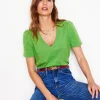 Nightwear & Lougewear | T-Shirts & Tanks-Boden Short Sleeve V Neck T-shirt-Paradise Green ParadiseGreen