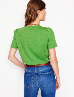 Nightwear & Lougewear | T-Shirts & Tanks-Boden Short Sleeve V Neck T-shirt-Paradise Green ParadiseGreen