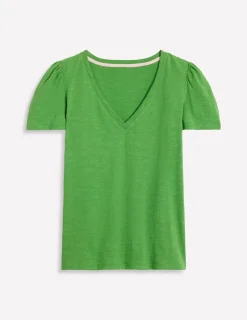 Nightwear & Lougewear | T-Shirts & Tanks-Boden Short Sleeve V Neck T-shirt-Paradise Green ParadiseGreen