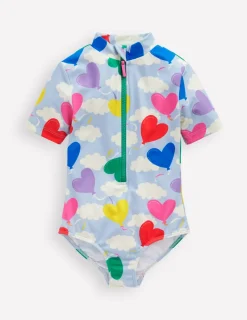 Swimwear & Beachwear-Boden Short-sleeved Swimsuit-Misty Blue Balloon Sky MistyBlueBalloonSky