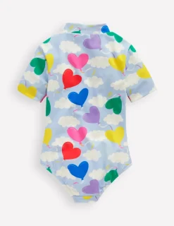 Swimwear & Beachwear-Boden Short-sleeved Swimsuit-Misty Blue Balloon Sky MistyBlueBalloonSky