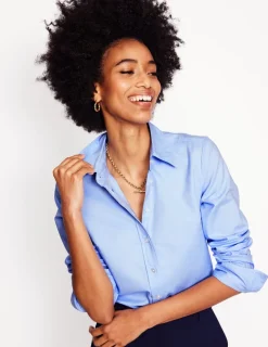 Tops & Blouses | Shirts-Boden Sienna Cotton Shirt-Blue Oxford BlueOxford