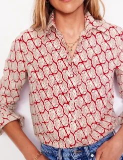 Tops & Blouses | Shirts-Boden Sienna Cotton Shirt-Copper, Owl Stamp Copper,OwlStamp