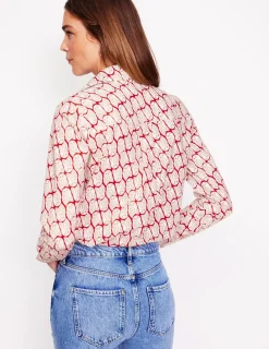Tops & Blouses | Shirts-Boden Sienna Cotton Shirt-Copper, Owl Stamp Copper,OwlStamp